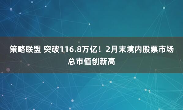 策略联盟 突破116.8万亿！2月末境内股票市场总市值创新高