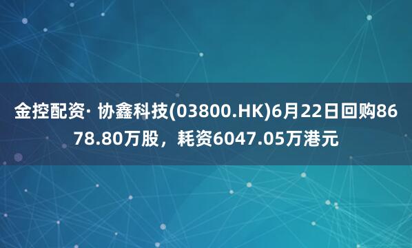 金控配资· 协鑫科技(03800.HK)6月22日回购8678.80万股，耗资6047.05万港元
