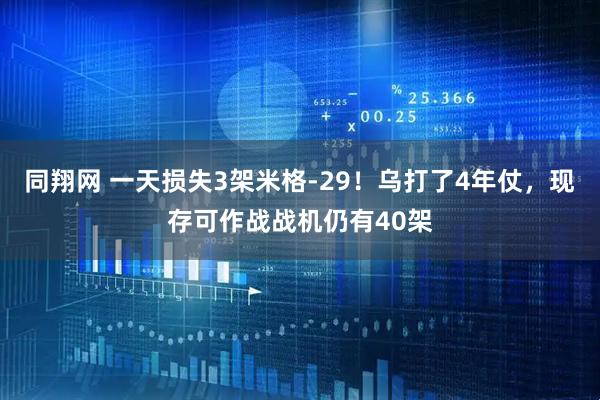 同翔网 一天损失3架米格-29！乌打了4年仗，现存可作战战机仍有40架