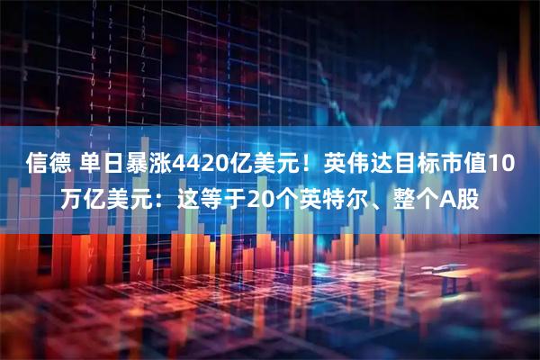信德 单日暴涨4420亿美元！英伟达目标市值10万亿美元：这等于20个英特尔、整个A股